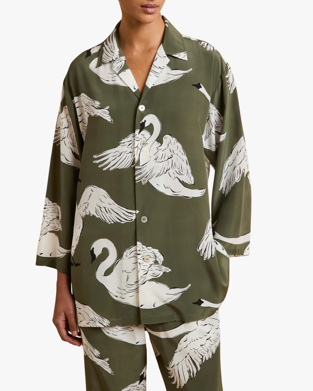 Casablanca Riba Pyjamas Green Swan