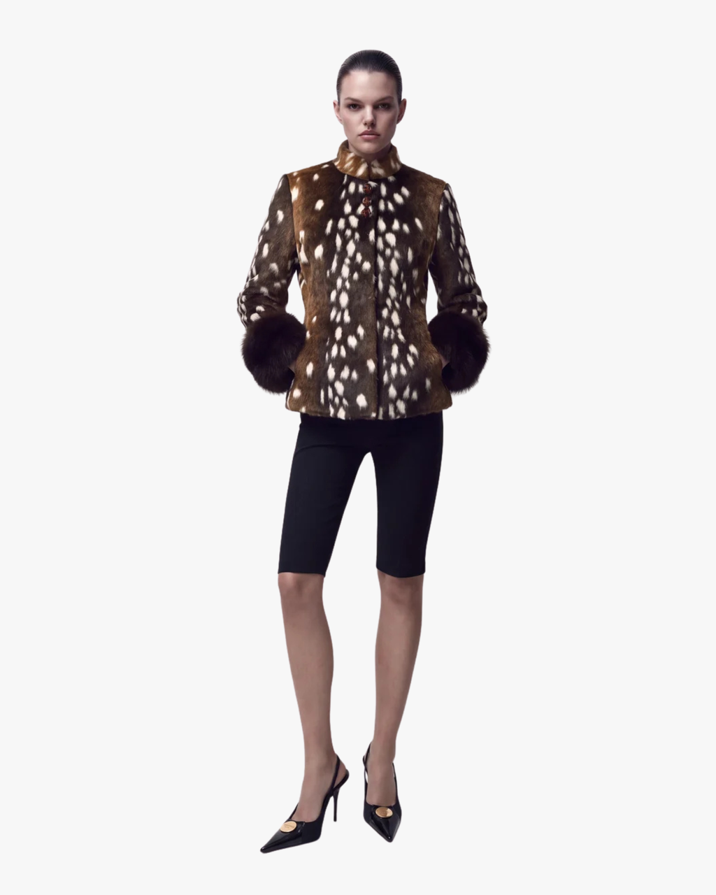 Faux-Fur Jacket Bambi Deer Print