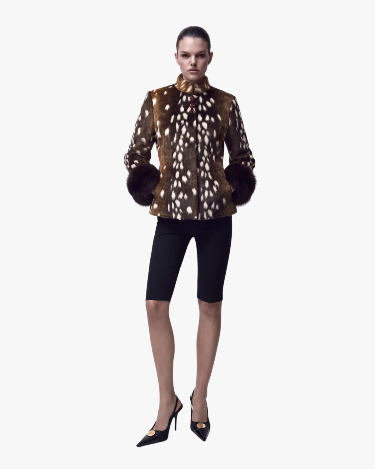 Faux-Fur Jacket Bambi Deer Print