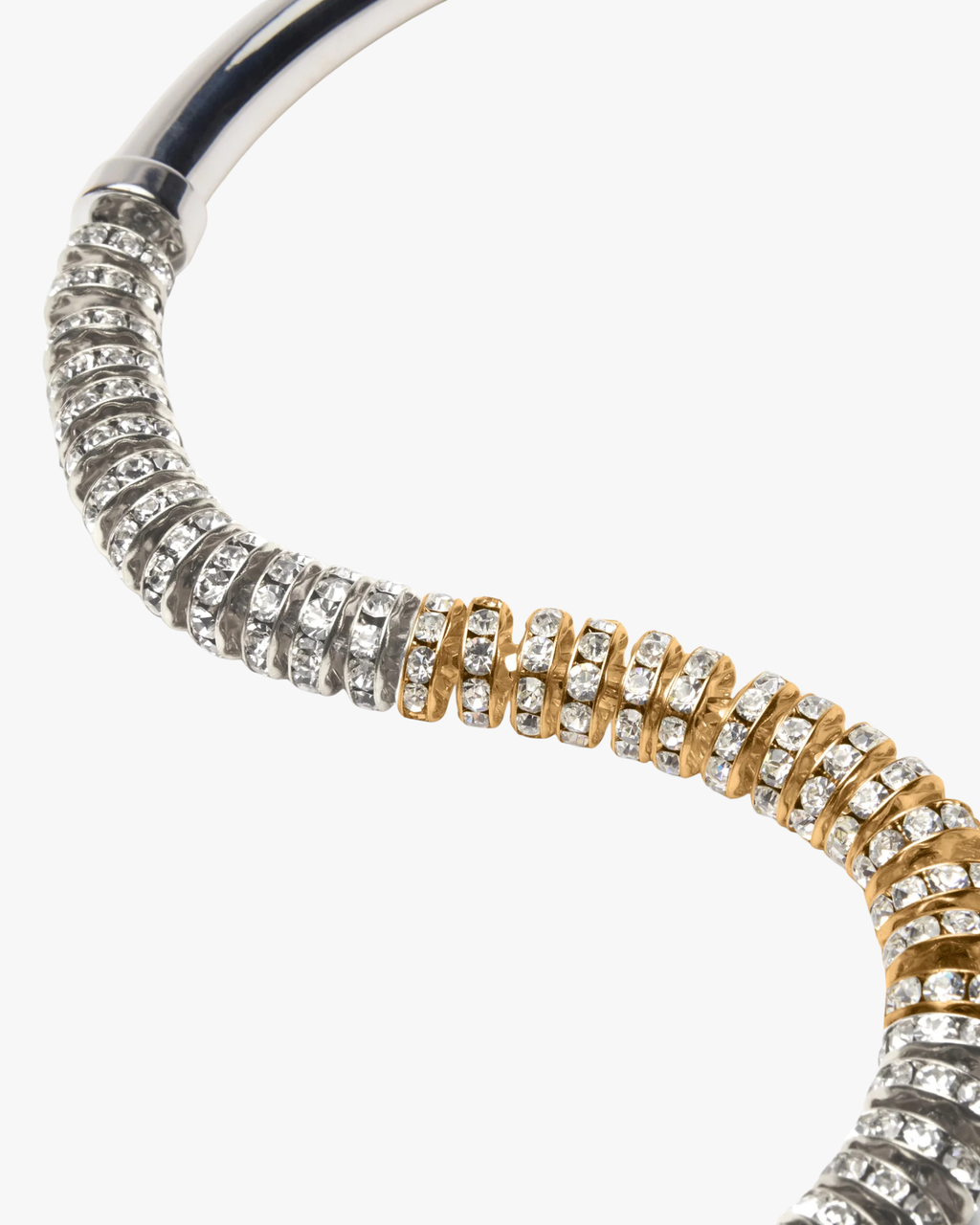 Necklace Crystal Glow With Crystals Gold And Silver