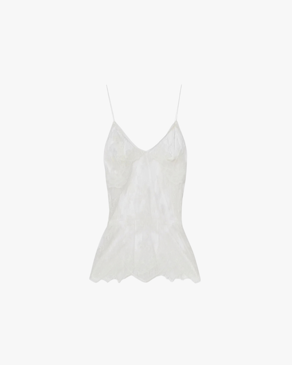 Top Lace Cinched Cupid Embroidered White