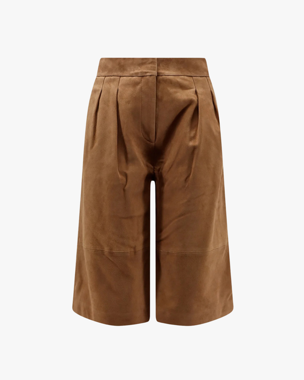 Inez Suede Bermudas Tan