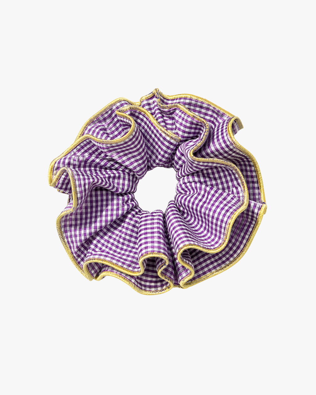 Oversized Vichy Scrunchies Purple And Yellow