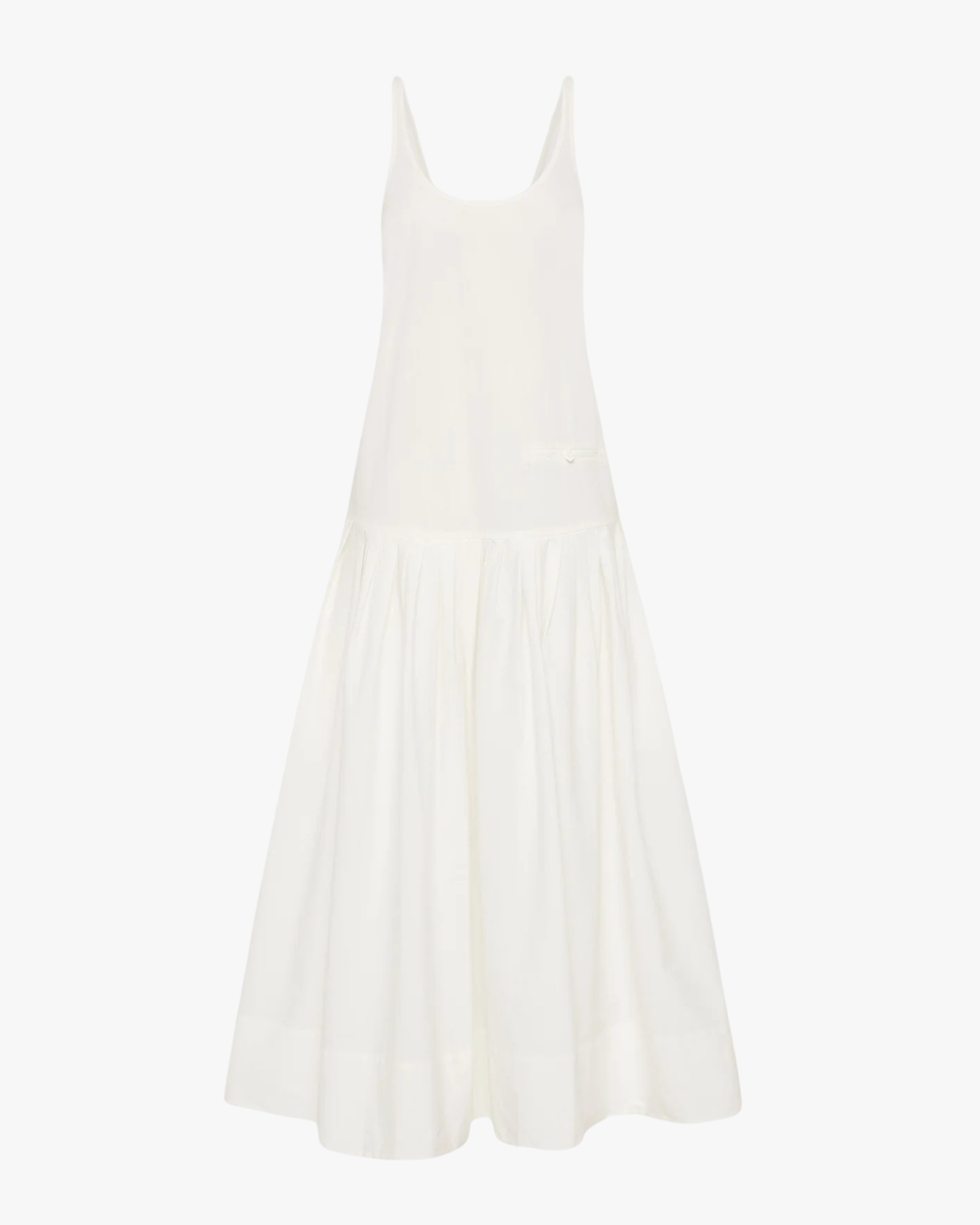 Relaxed Pleat Dress Off White
