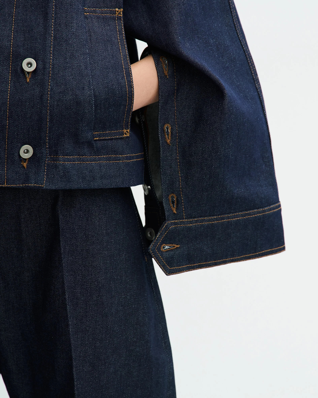 Asymmetric Denim Coat Calypso Blue