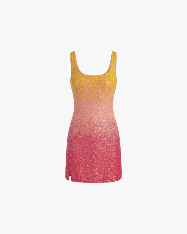 Striking Sofia Sunset Dress Ombre Pink And Orange