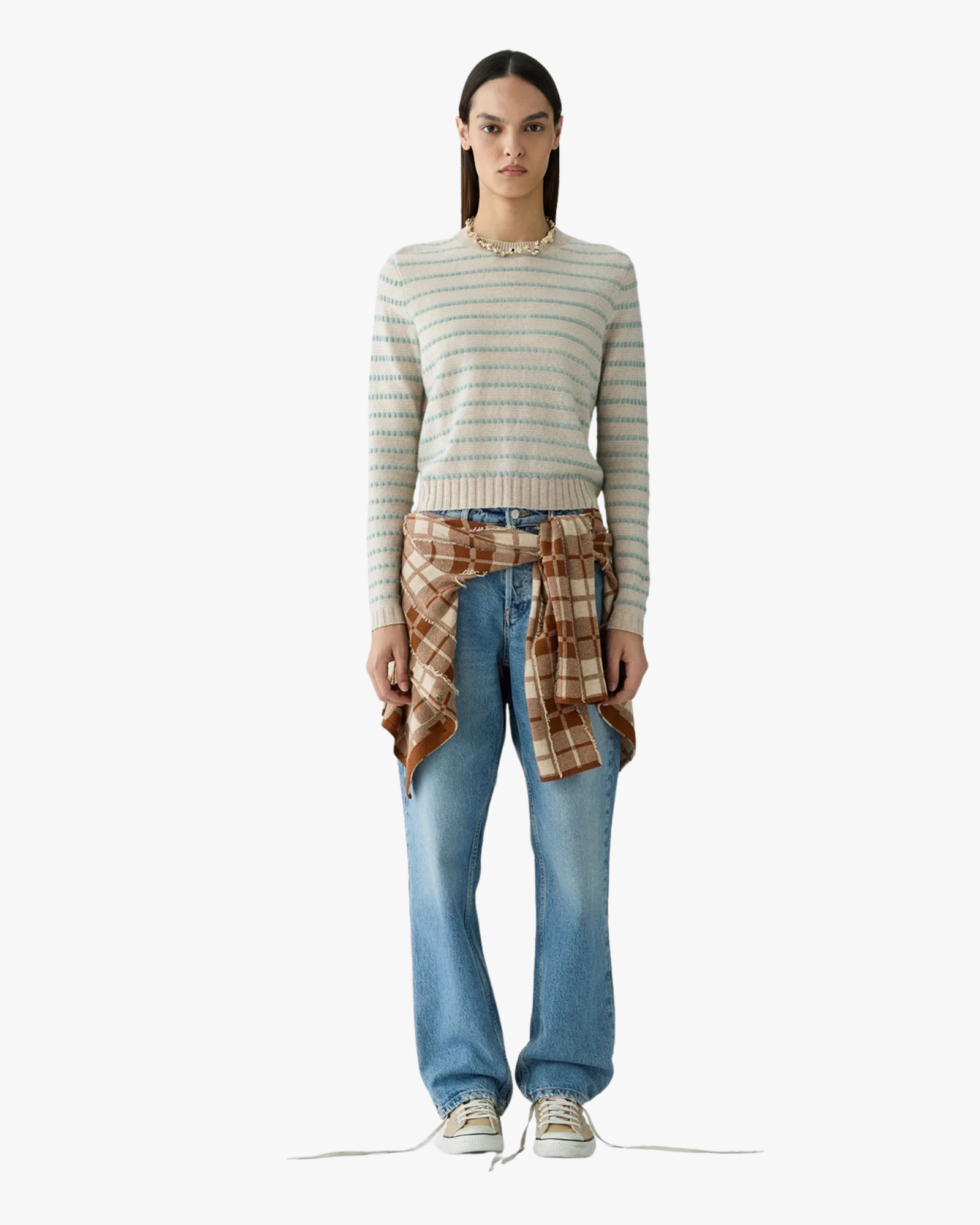 Crew Sweater Pebble Stripe Shrunken