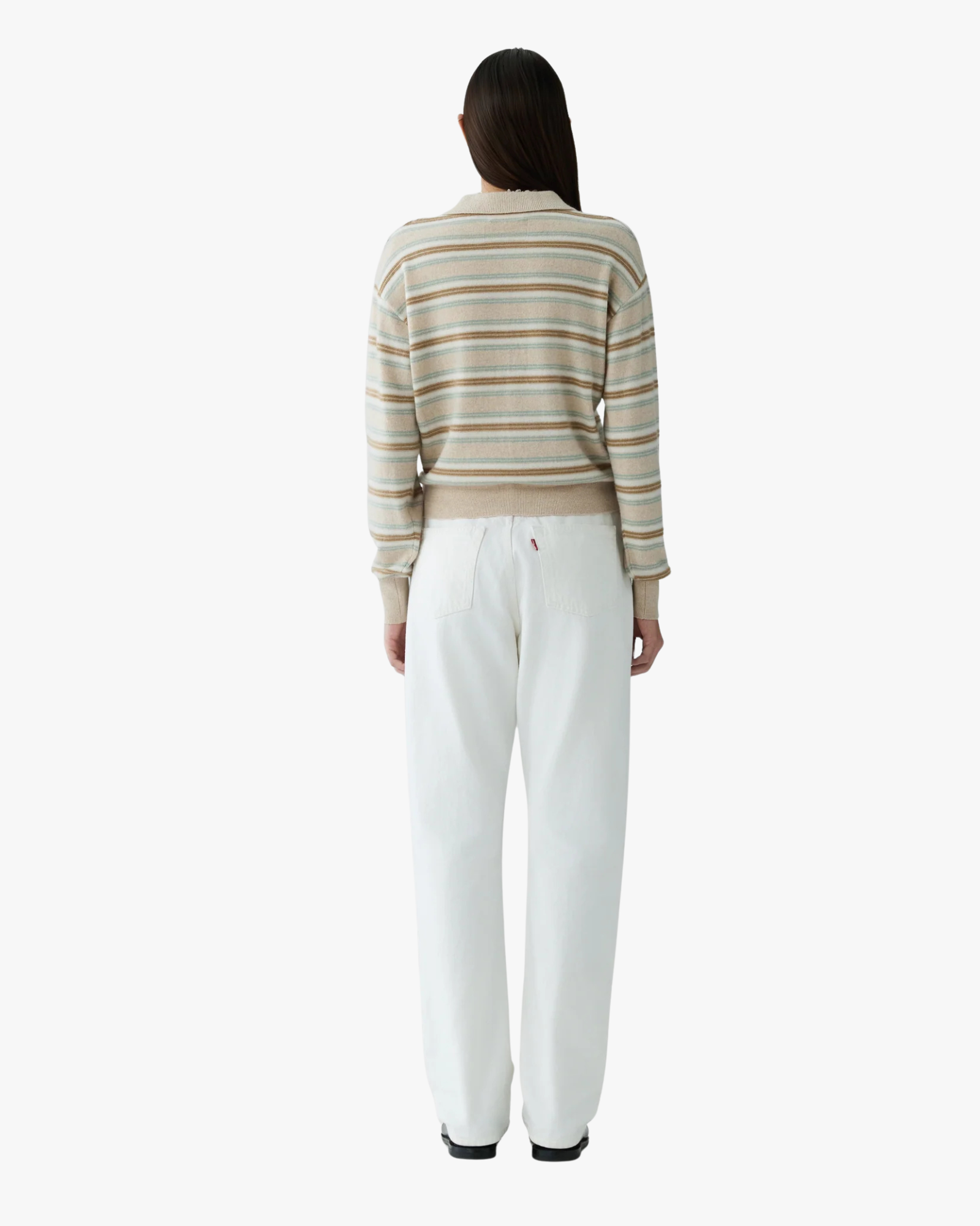 Polo Sweater Collegiate Stripe Stone