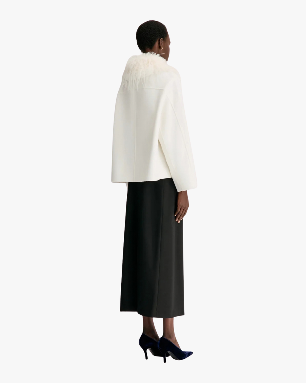 Jacket Rafe With Faux Fur Collar White