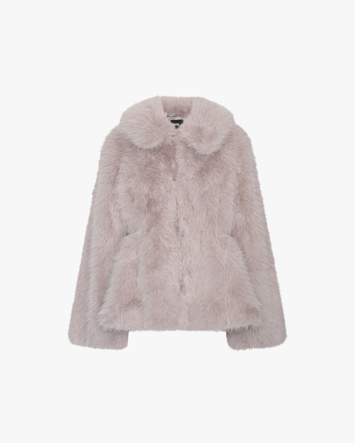 Flared Faux Fur Jacket Light Grey