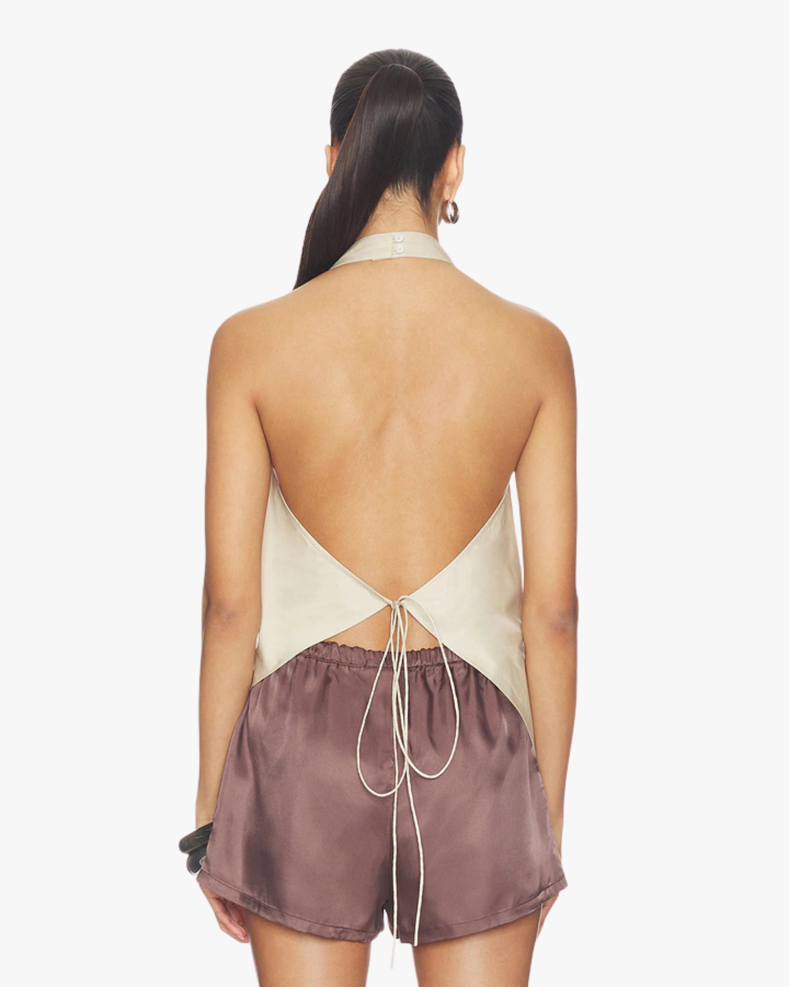 Cotton Halter Top Champagne