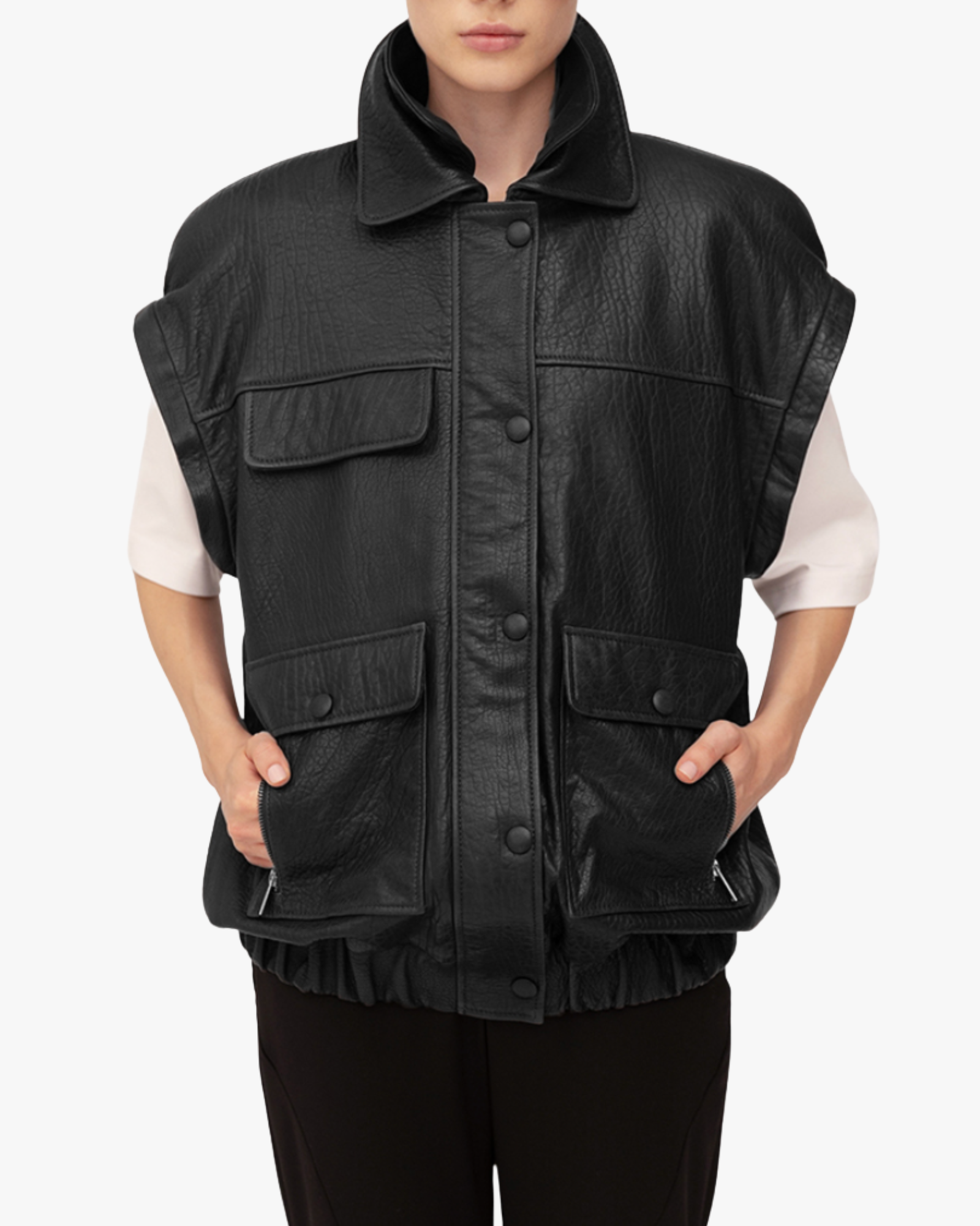 Jacket In Grained Lambsikin In Black