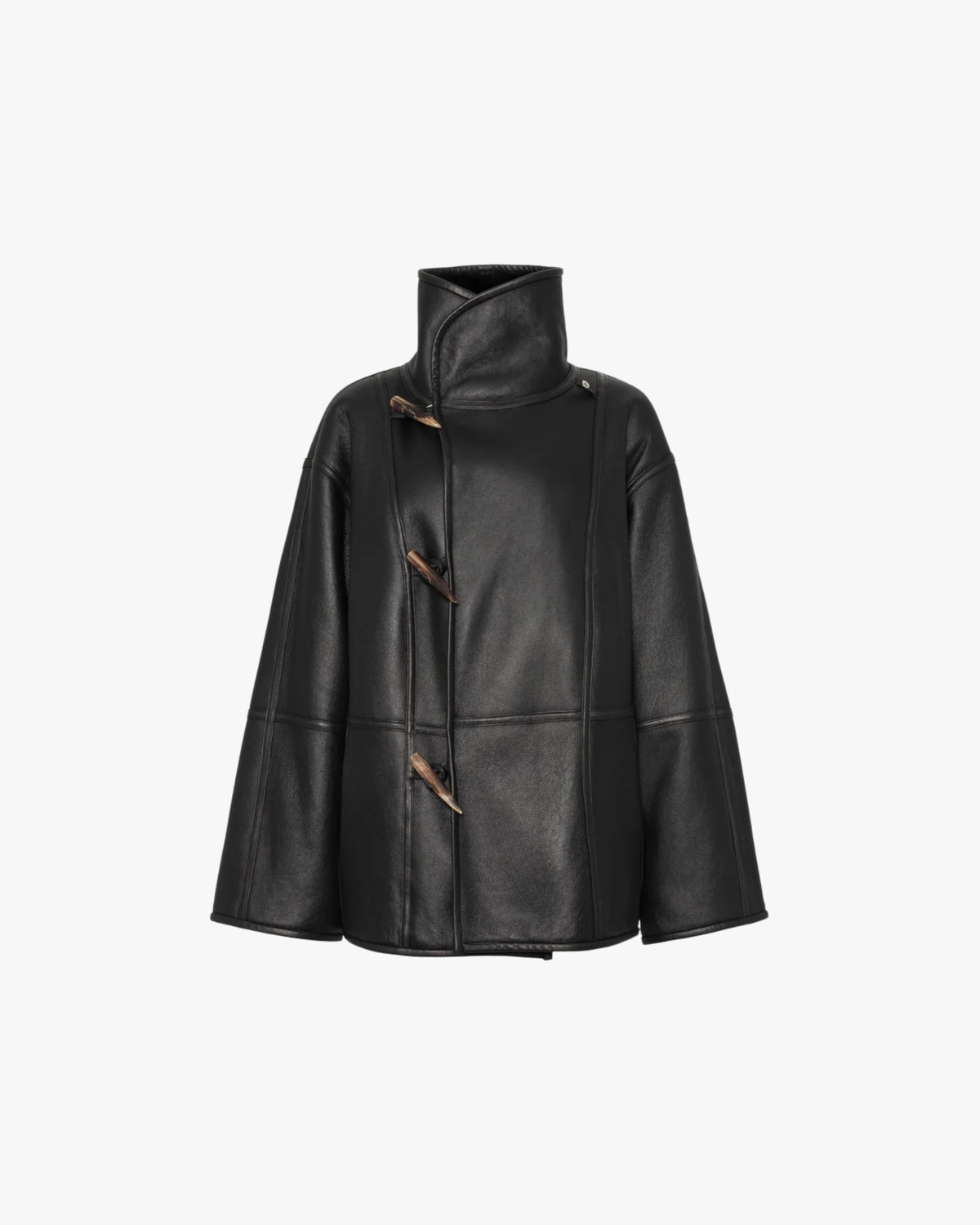 Reversible Shearling Midi Jacket Hawk Black