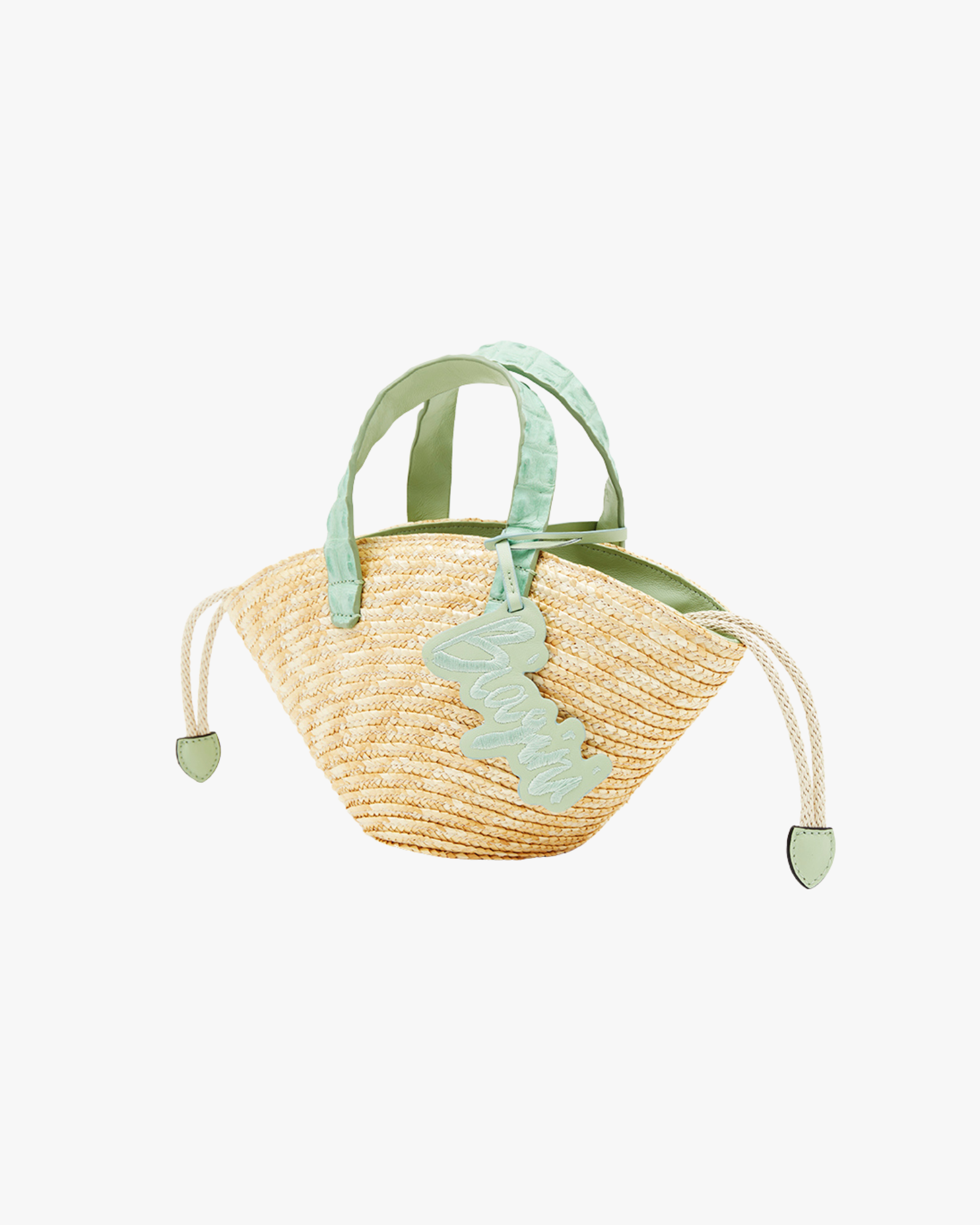 Le Mignon Panier Matte Mint Green Handle Bag