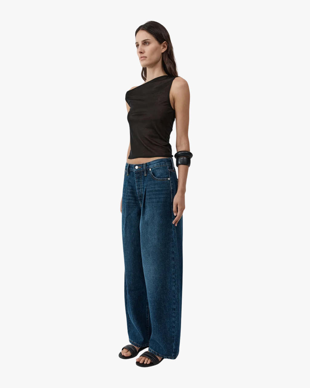 Fine Jersey Asymm Top Black