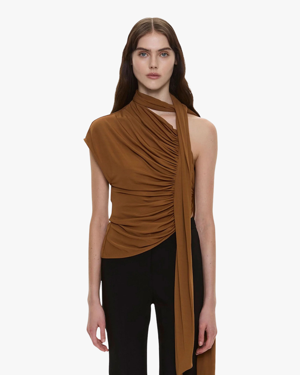 Scarf Top Vienna Jersey Cognac