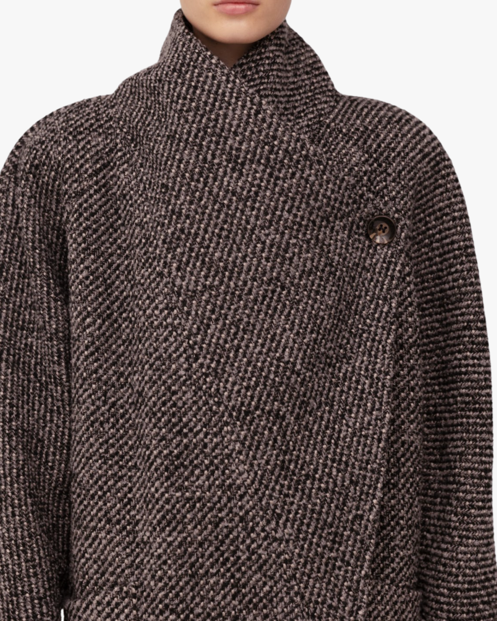 Long Coat Asymemetric In Brown