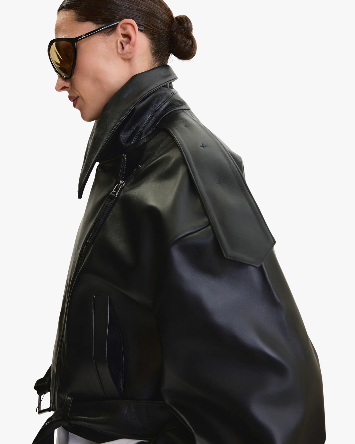 Leather Jacket Overiszed Biker Black