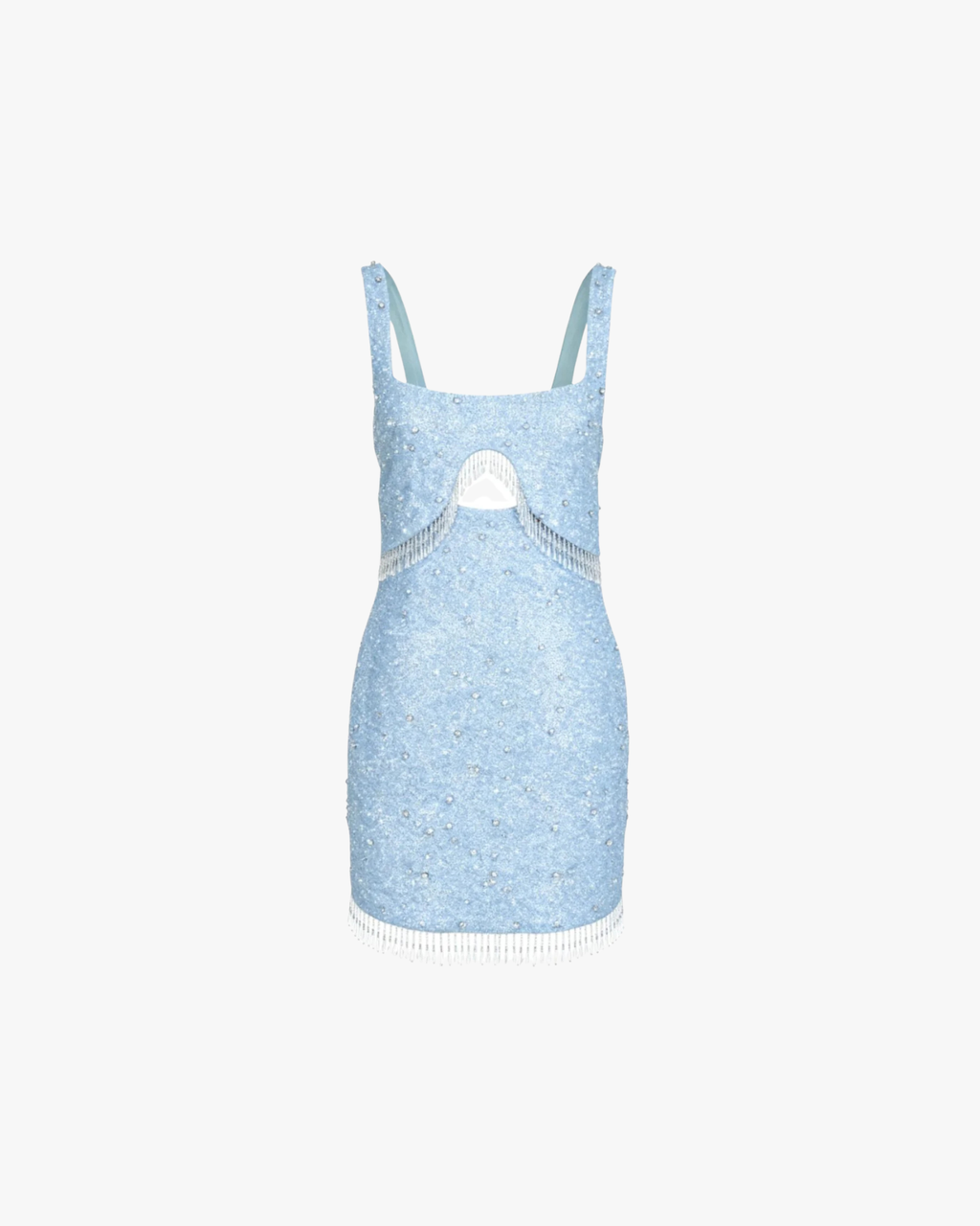 Posy Beaded Tassled Mini Dress Sea Blue