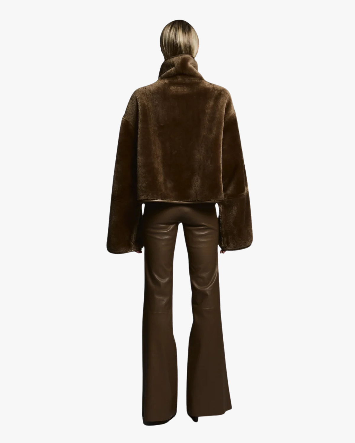 Flared Leather Trousers Lenny Camel