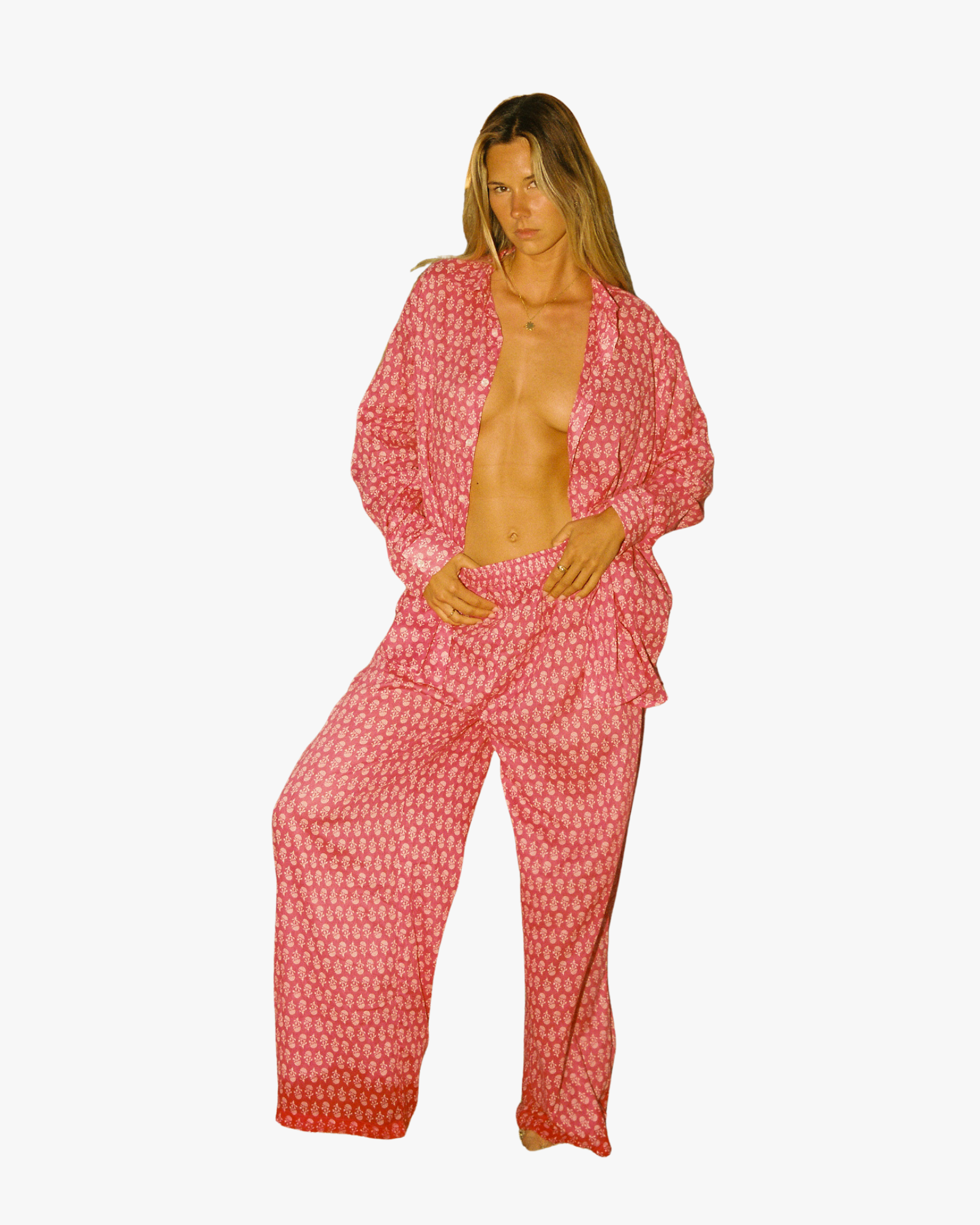 Mambo Set Oversize, Trouser And Shirt Pink