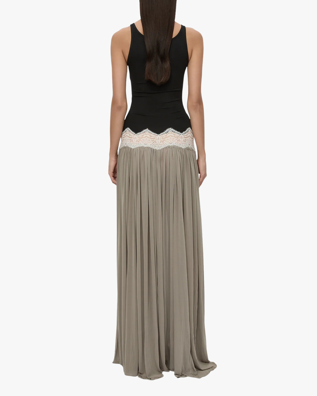 Open Twist Verner Lace Tank Dress Black