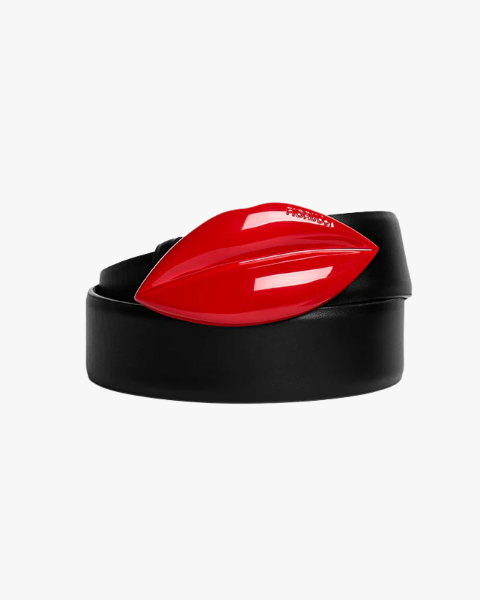 Belt Leather Buckle Lips Black