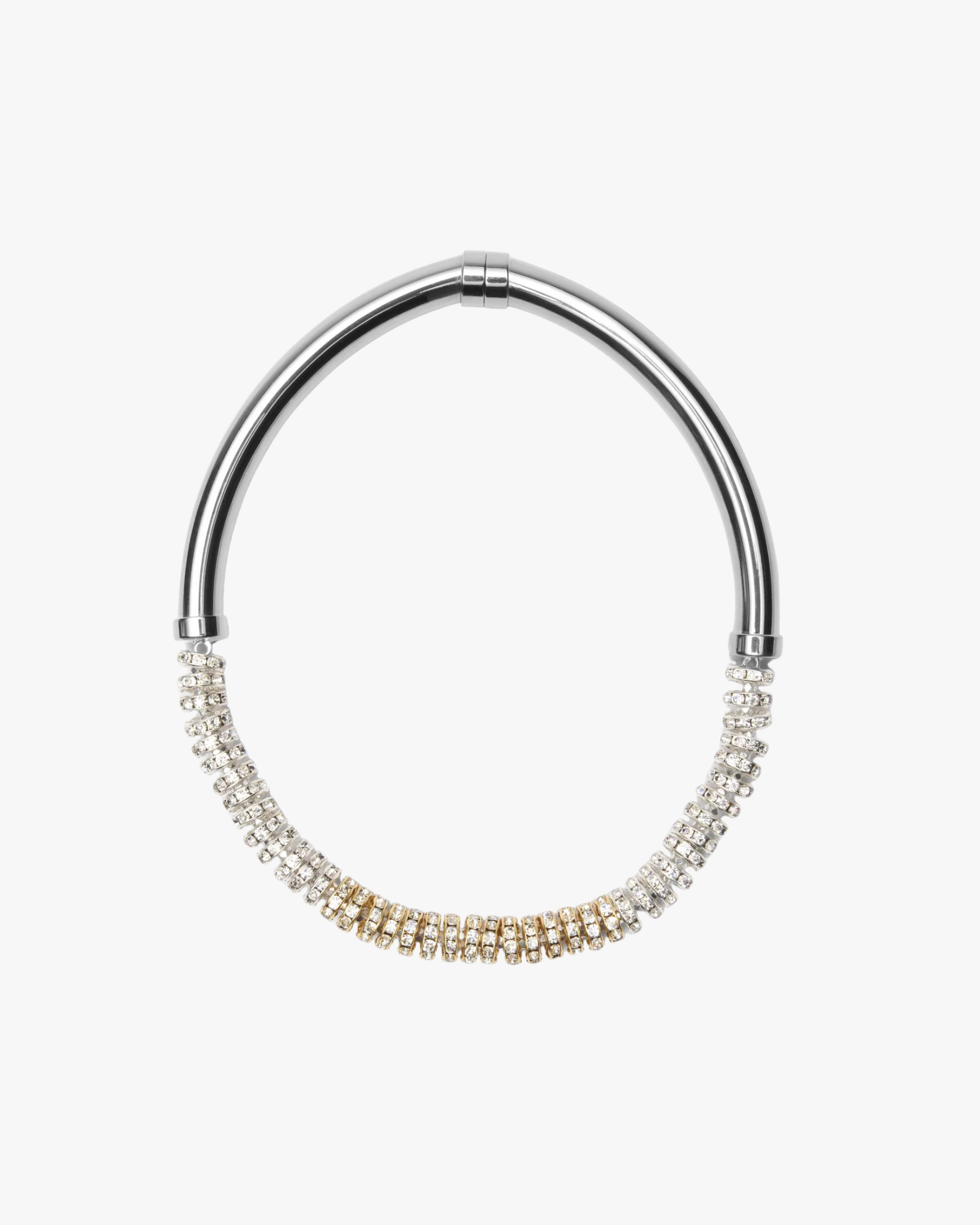 Necklace Crystal Glow With Crystals Gold And Silver