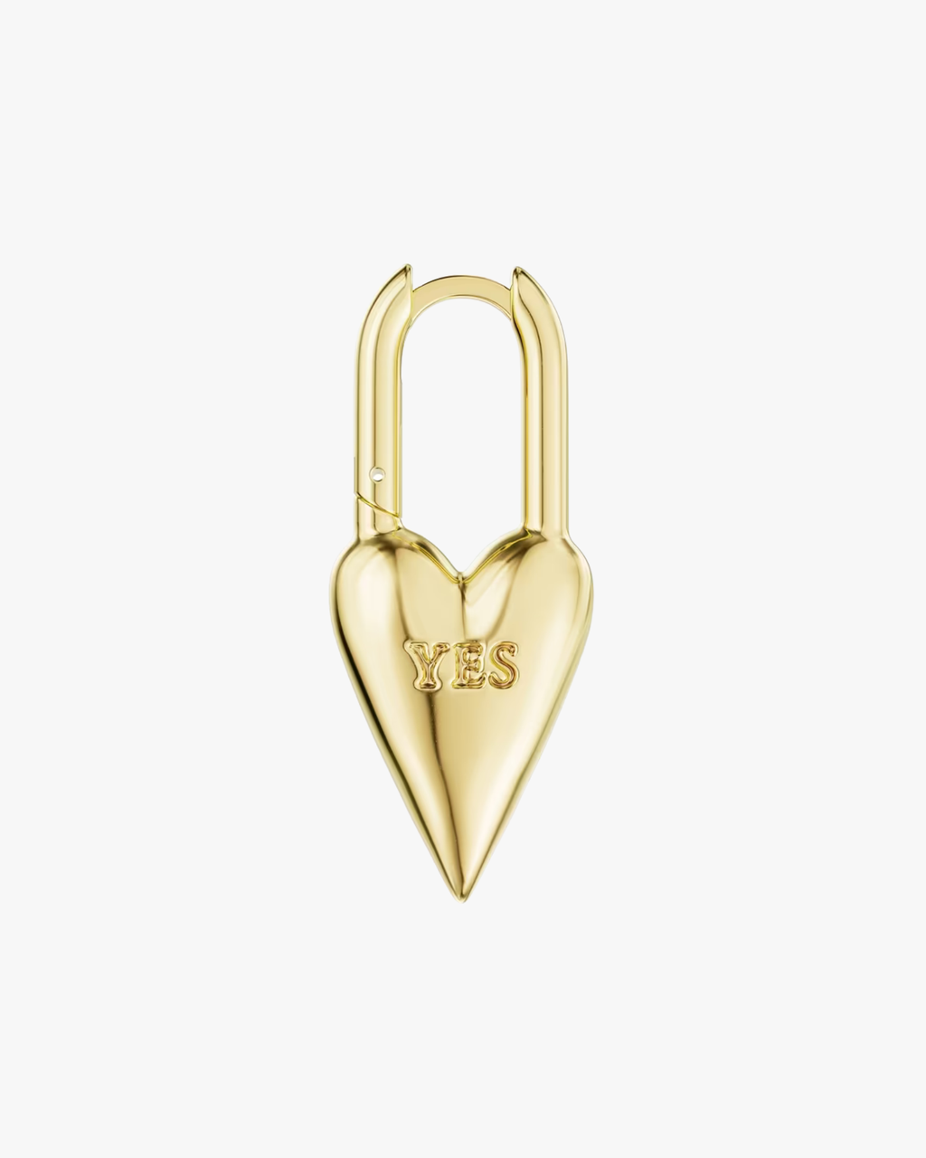 Yes-No Heart Lock Earring Gold Vermeil
