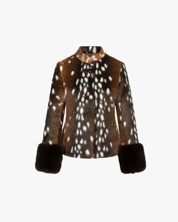 Faux-Fur Jacket Bambi Deer Print