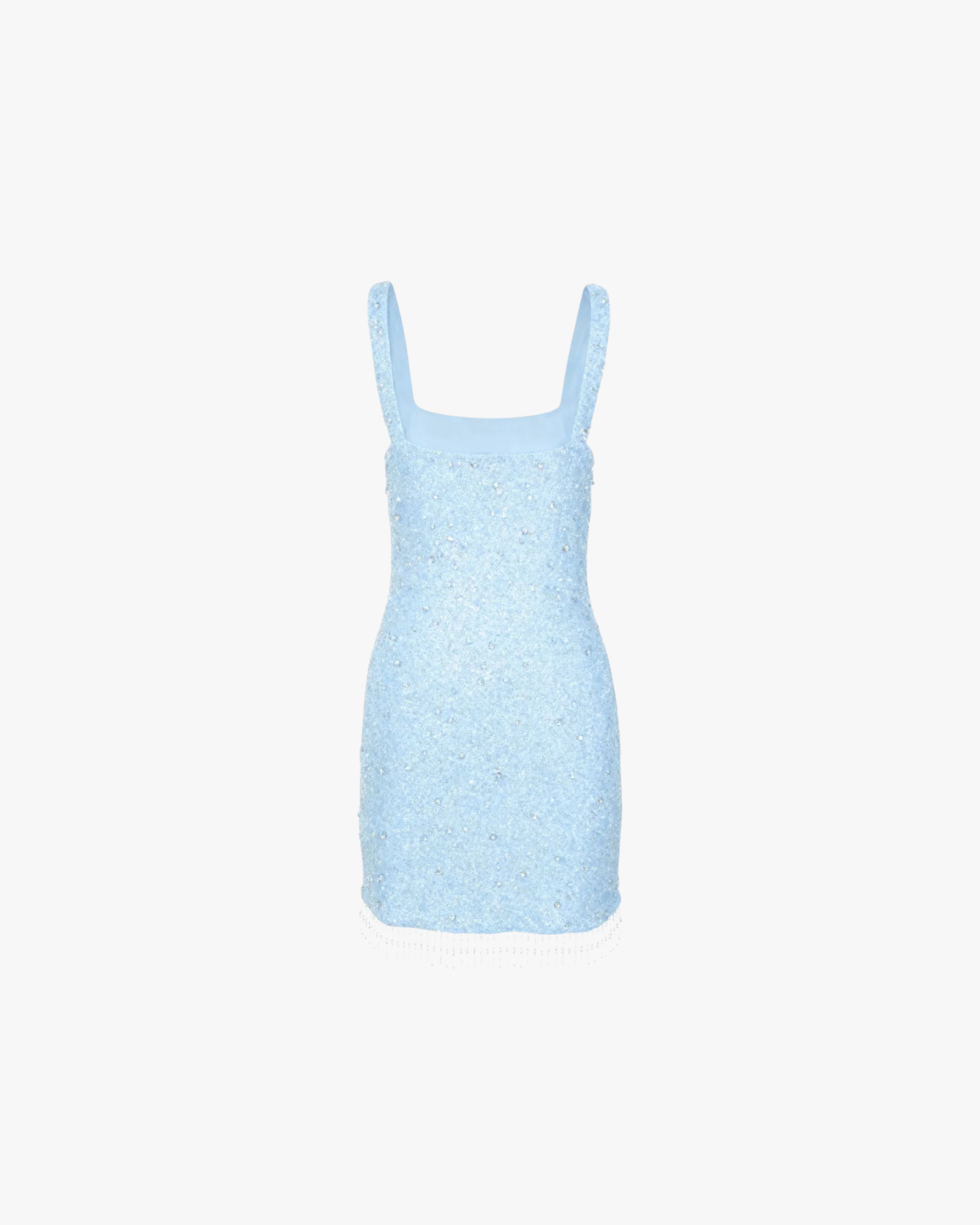 Posy Beaded Tassled Mini Dress Sea Blue