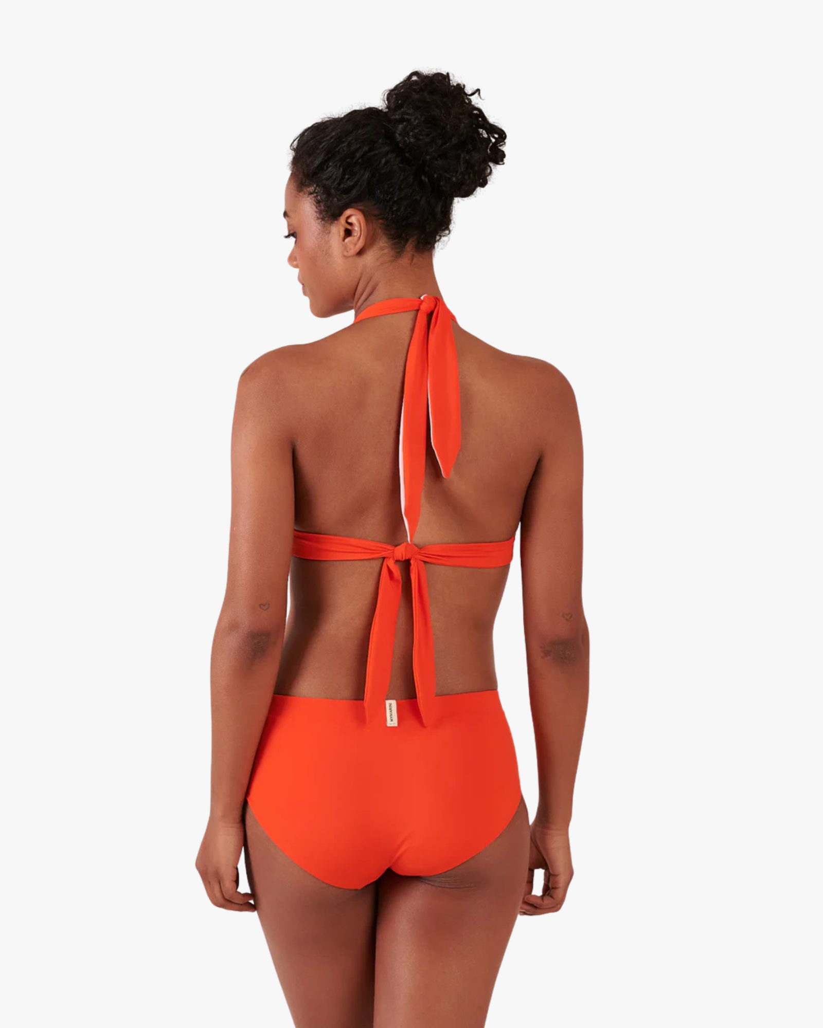 Neckholder Top Bikini Top Triangle Reversible Orange Pink