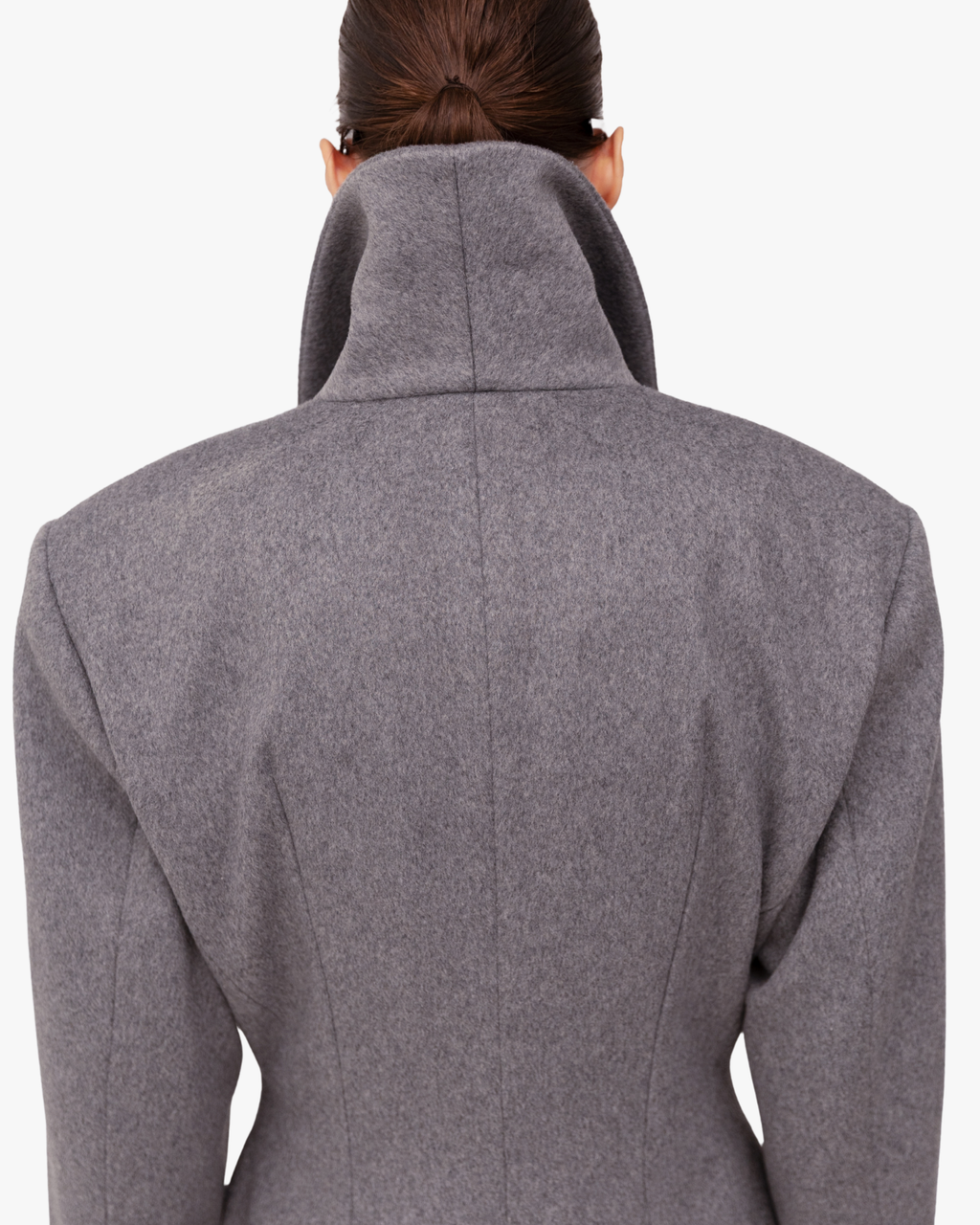 Coat Structured Wool In Grey