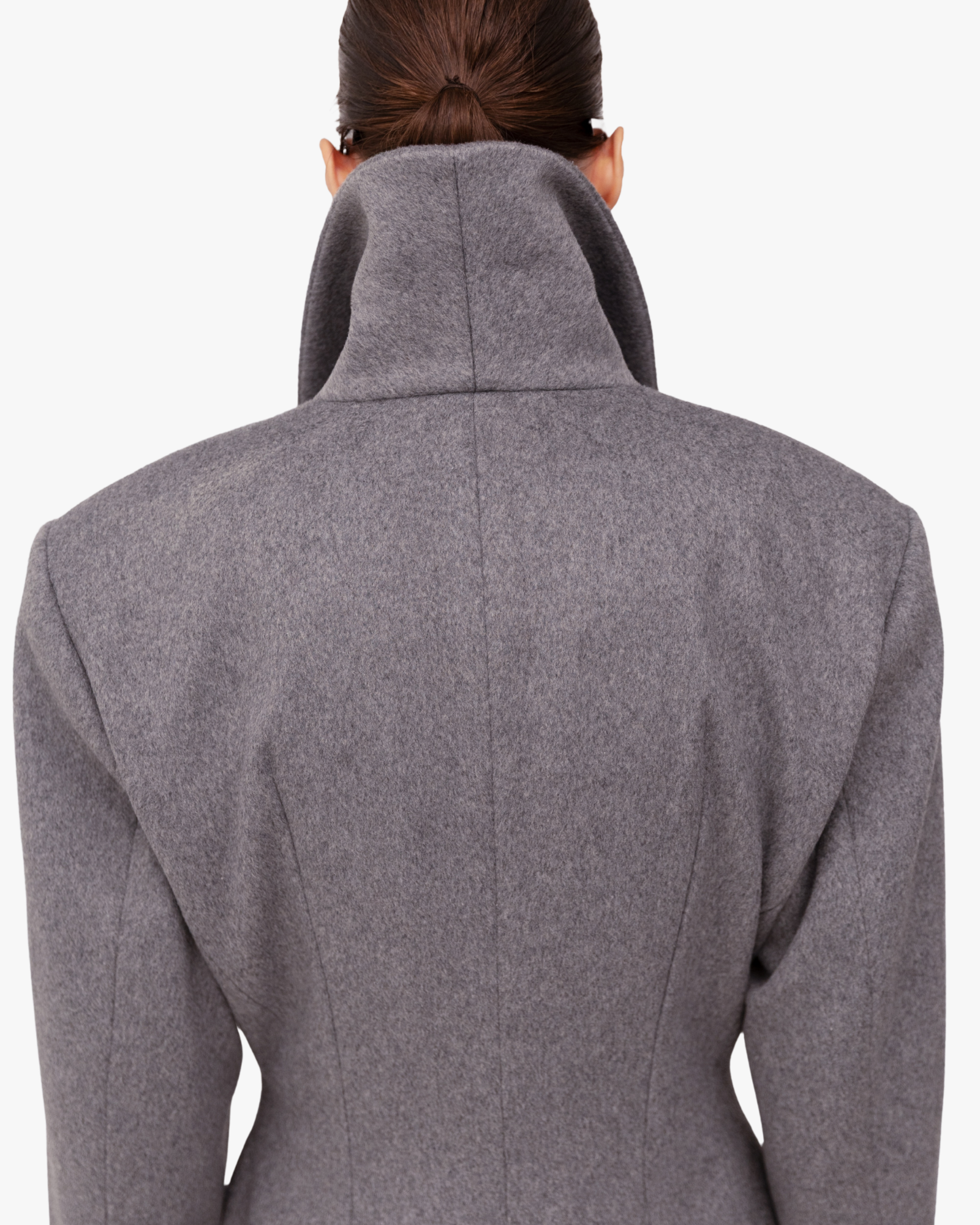 Coat Structured Wool In Grey