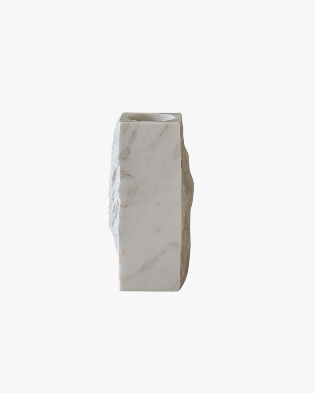 Small Carrara White Marble Edge Vase