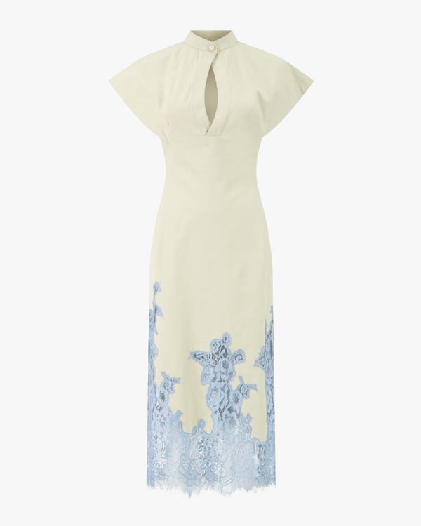 Dr168 Cotton Twill Ecru/Baby Blue