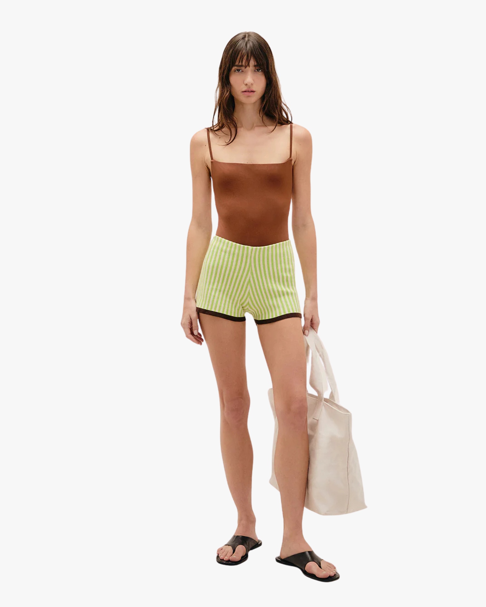 Knit Shorts Bella  Green Stripes