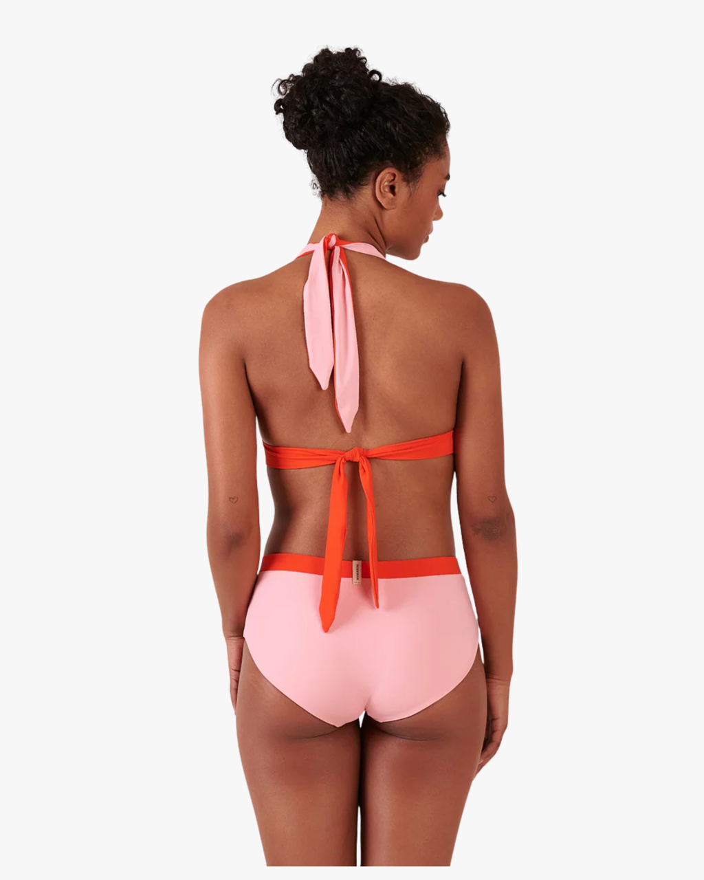 Neckholder Top Bikini Top Triangle Reversible Orange Pink