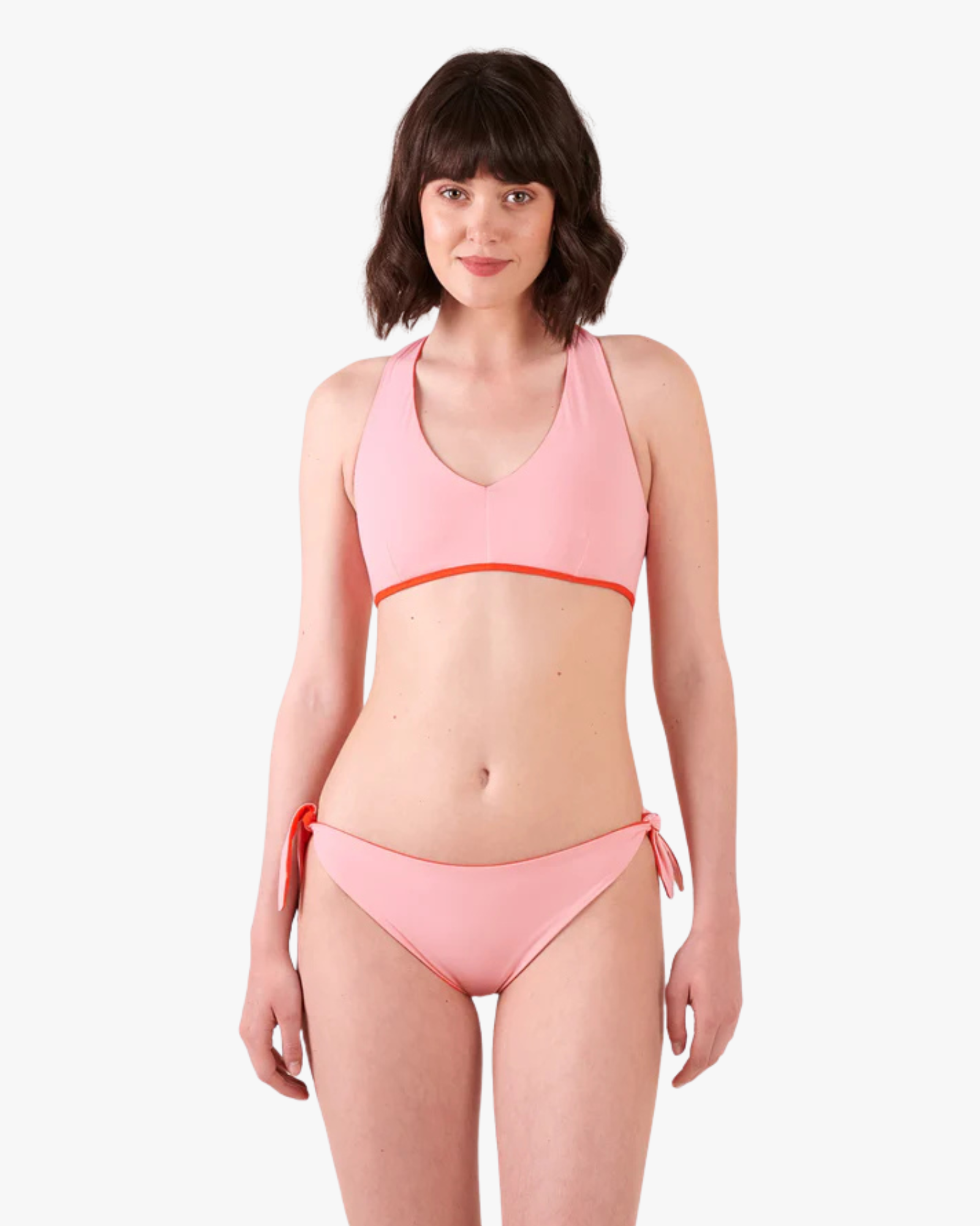 Holiday Bikini Bottoms With Ties Reversible Poppy-Macaron