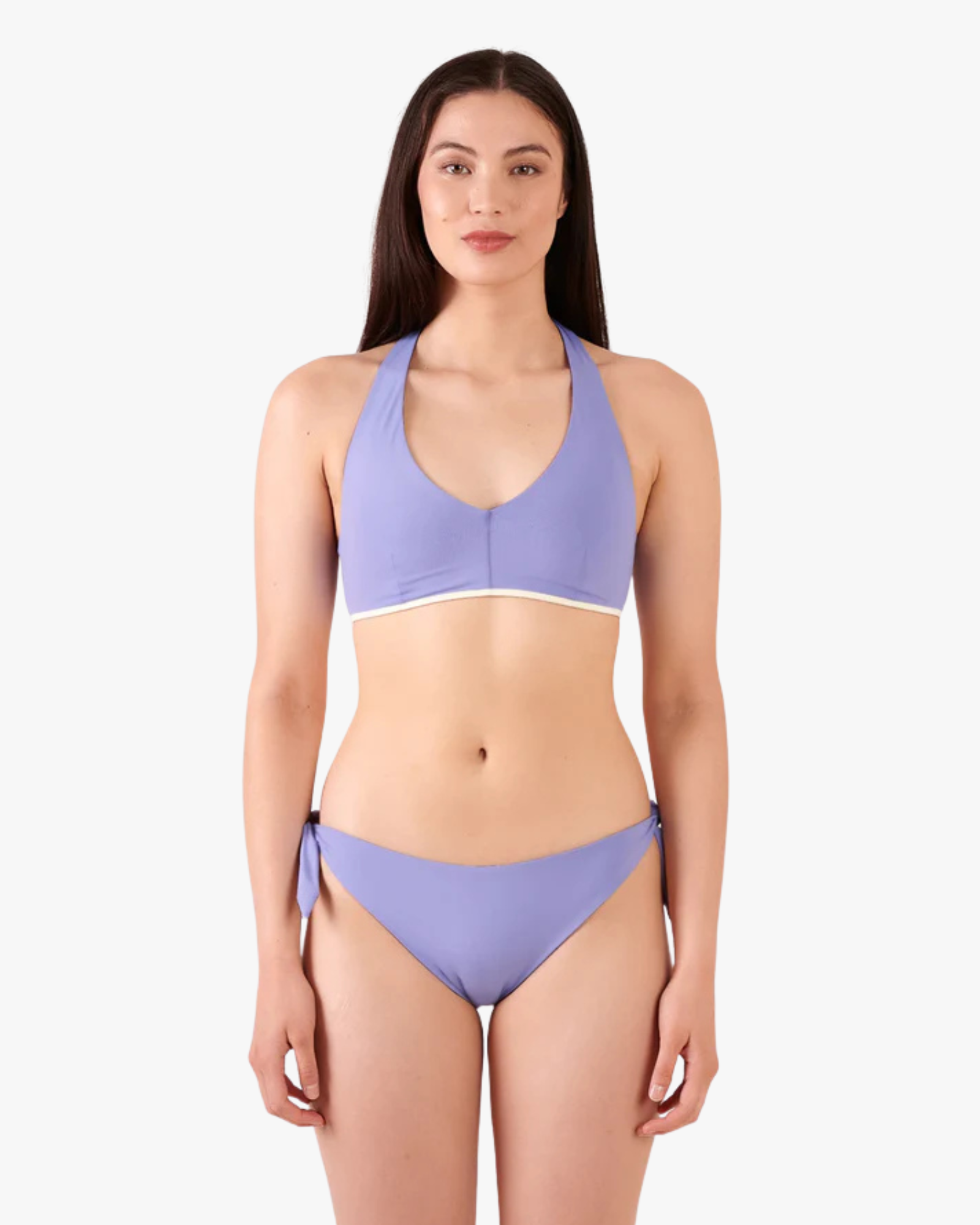 Holiday Bikini Bottoms With Ties Reversible Chocolate-Lilac