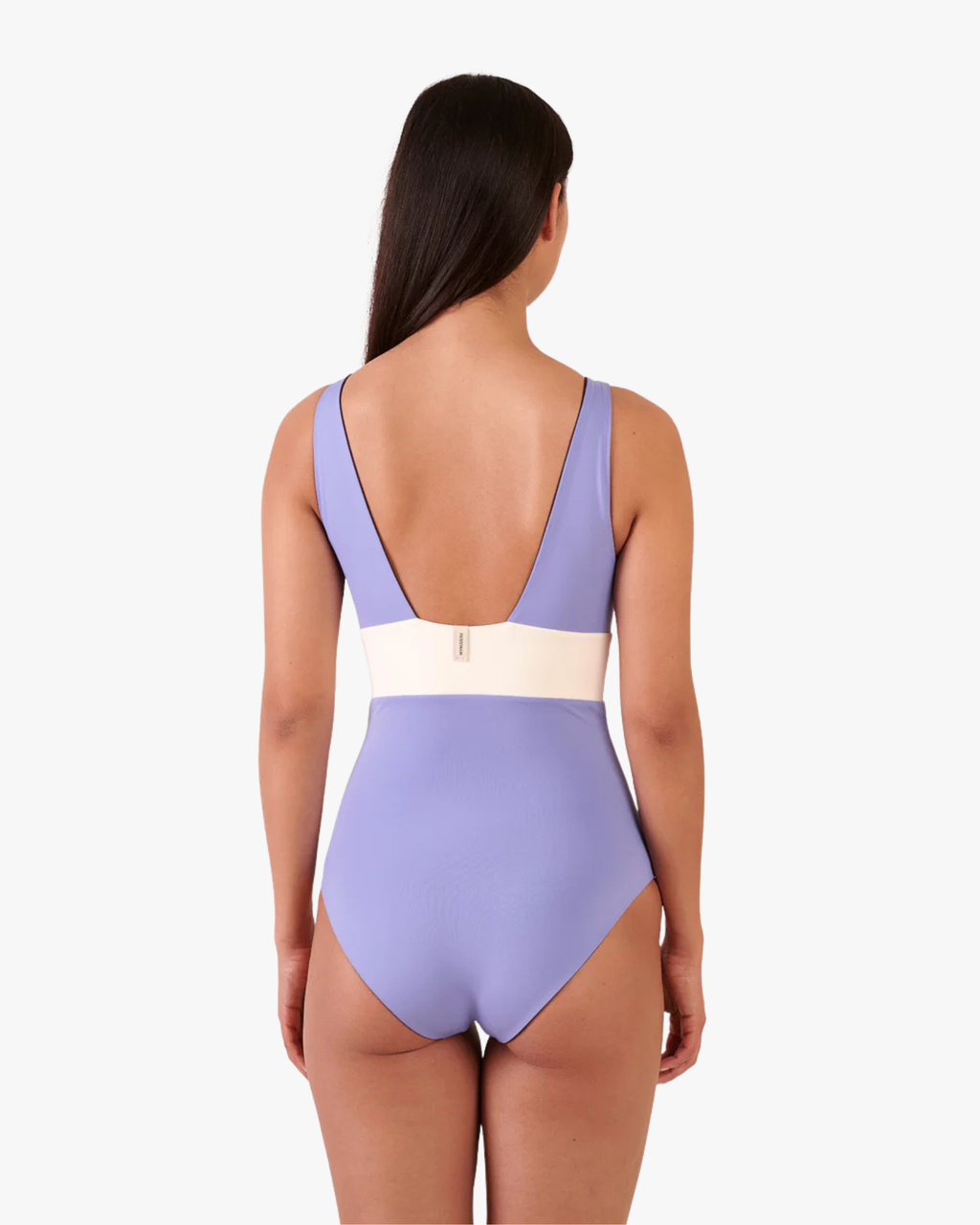 Plungesuit Onepiece Swimsuit V-Neck Reversible Chocolate Lilac
