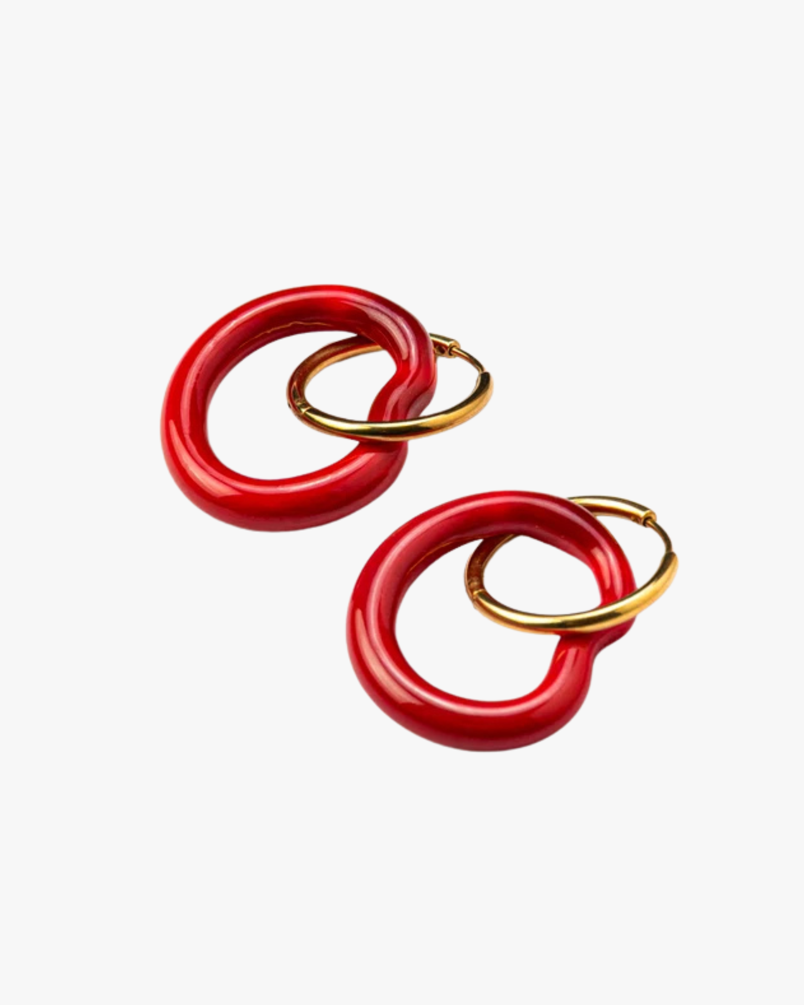 Earrings Amebas Red