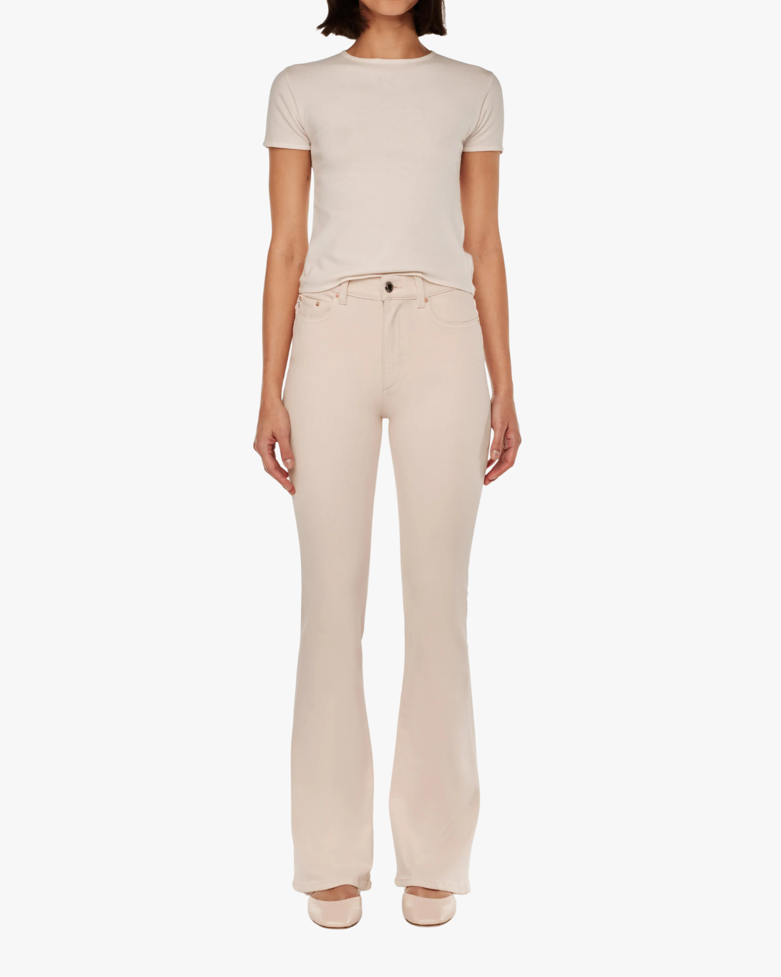 Bridget Boot High Rise Instasculp Crop Jeans Ivory