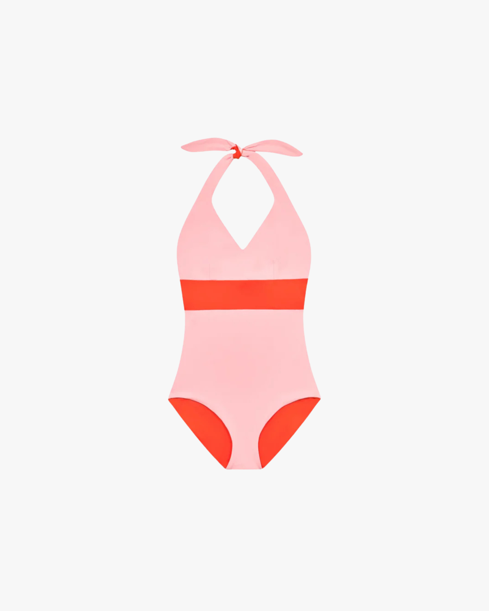 Plungesuit Onepiece Swimsuit V-Neck Reversible Orange Pink