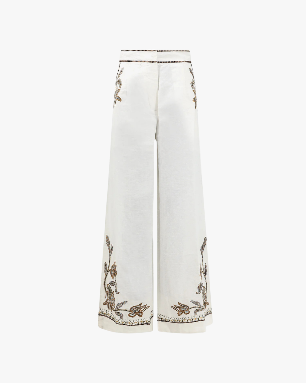 Sorelle White With Embroidery Trouser