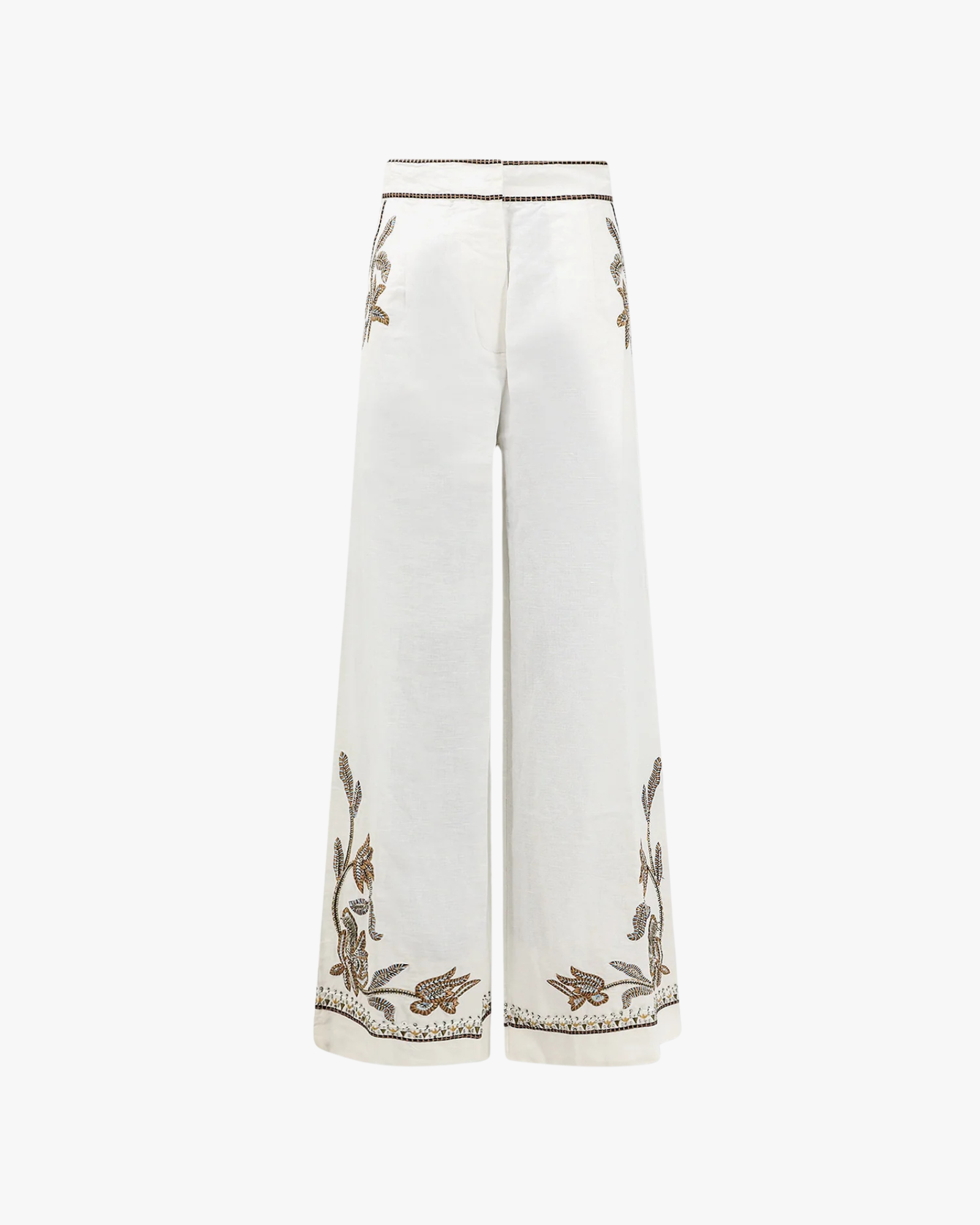 Sorelle White With Embroidery Trouser