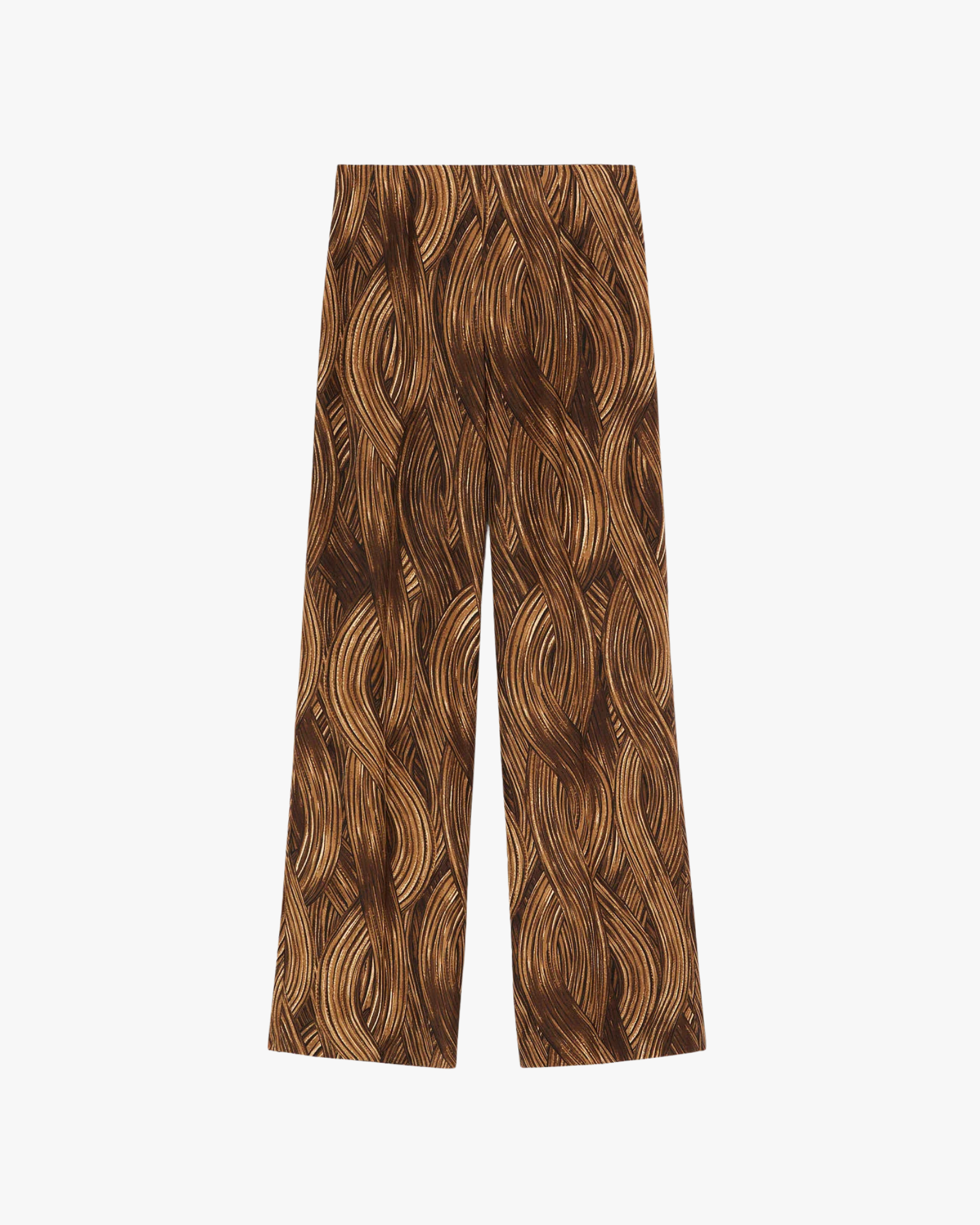 Printed Silk Pants Camel