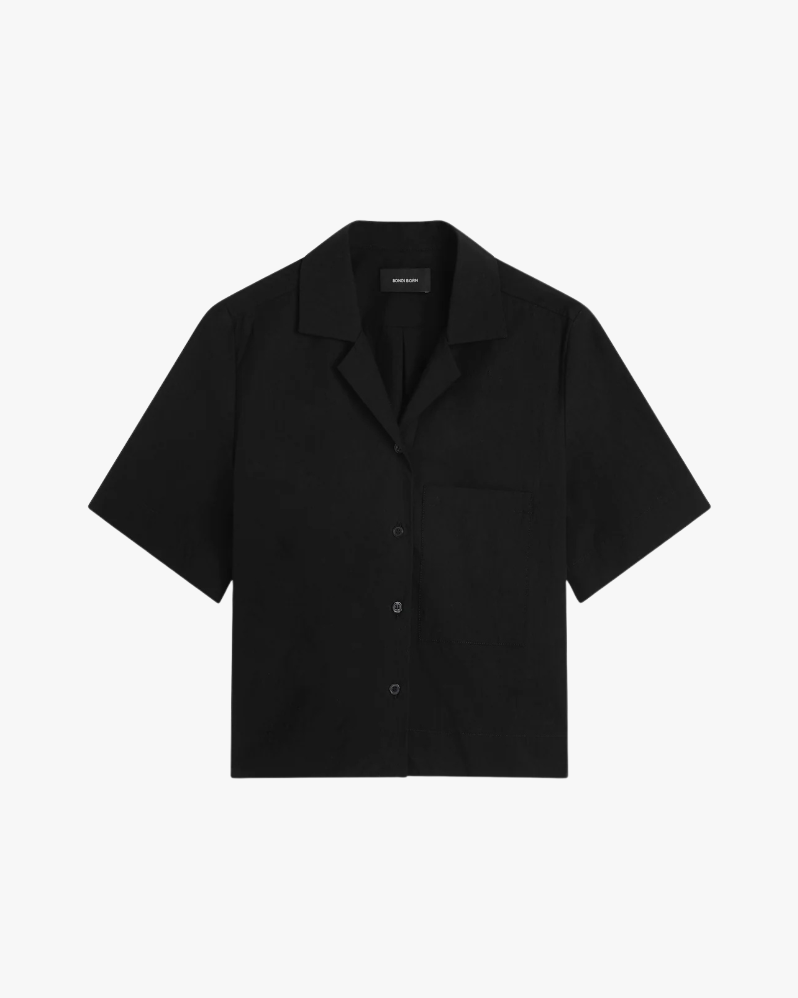 Kyoto Japanese Dry Cotton Short Sleeve Shirt Black