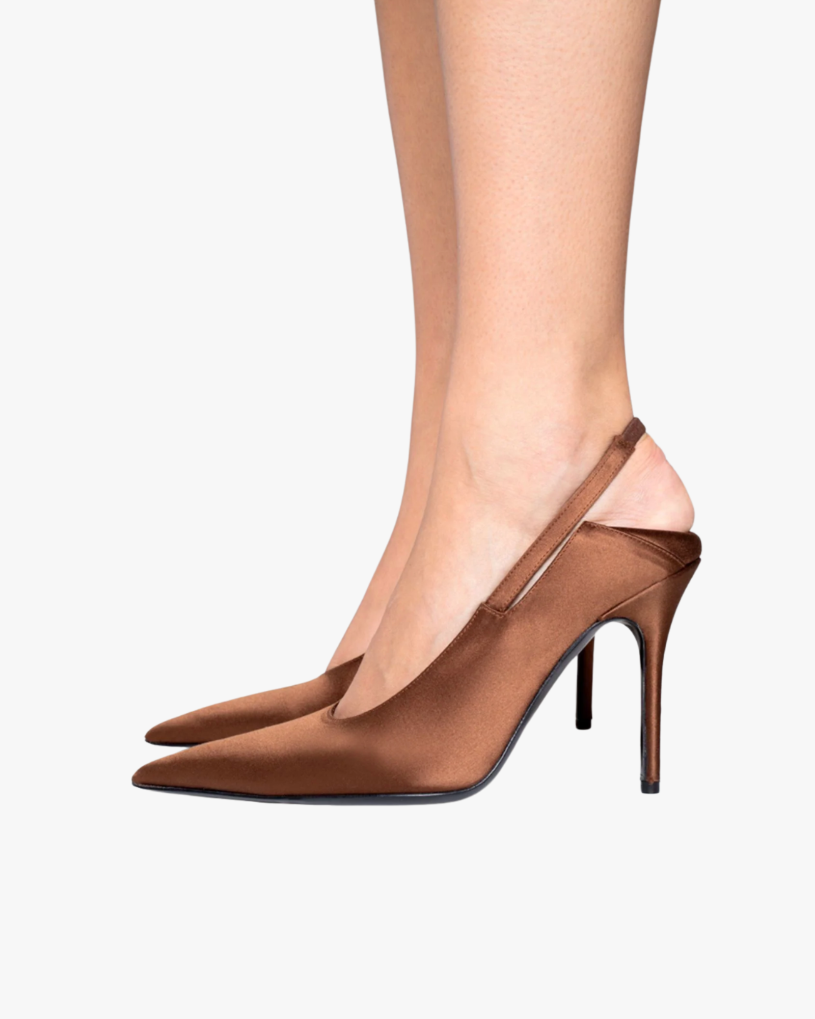 Slingback con tacco alto filippino marrone