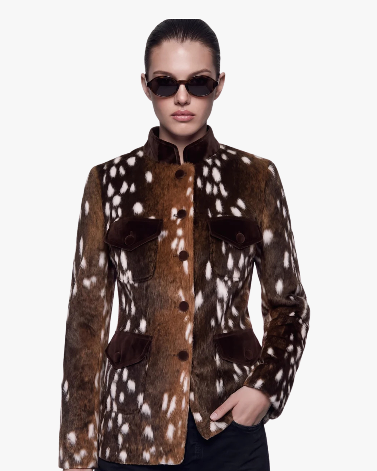 Faux-Fur Jacket Jackie Deer Print